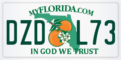FL license plate DZDL73