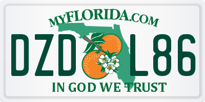 FL license plate DZDL86