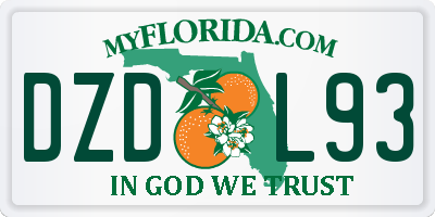 FL license plate DZDL93