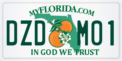 FL license plate DZDM01