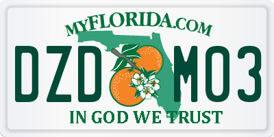FL license plate DZDM03