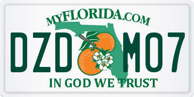 FL license plate DZDM07
