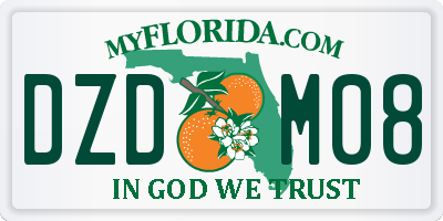 FL license plate DZDM08