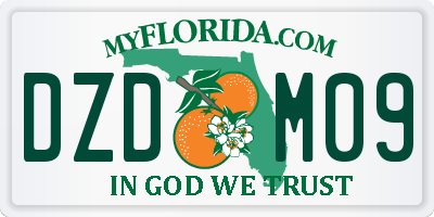 FL license plate DZDM09