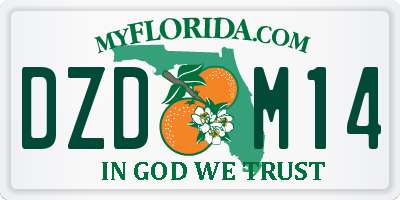FL license plate DZDM14