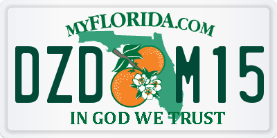 FL license plate DZDM15
