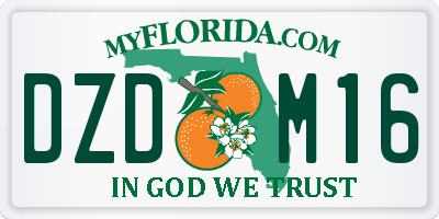 FL license plate DZDM16