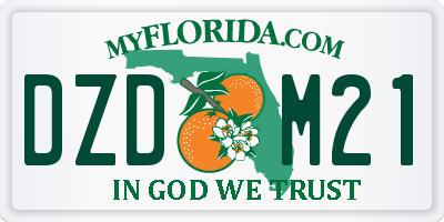 FL license plate DZDM21