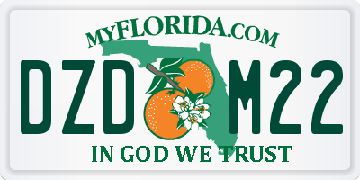 FL license plate DZDM22