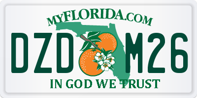 FL license plate DZDM26
