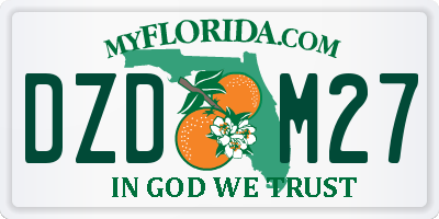 FL license plate DZDM27