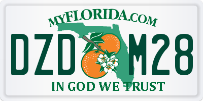 FL license plate DZDM28