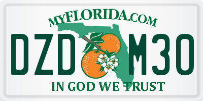 FL license plate DZDM30