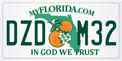 FL license plate DZDM32