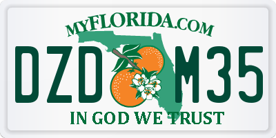 FL license plate DZDM35