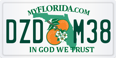 FL license plate DZDM38