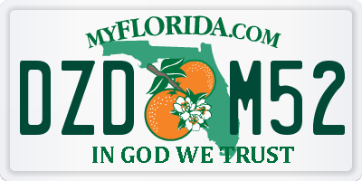 FL license plate DZDM52