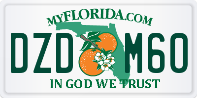 FL license plate DZDM60