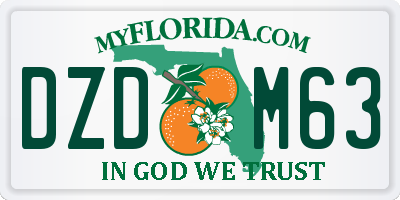 FL license plate DZDM63