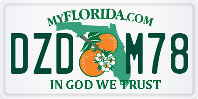 FL license plate DZDM78