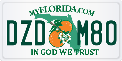 FL license plate DZDM80