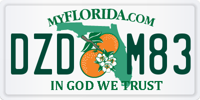 FL license plate DZDM83