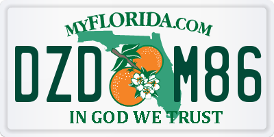 FL license plate DZDM86