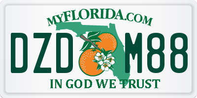 FL license plate DZDM88