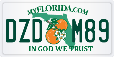 FL license plate DZDM89