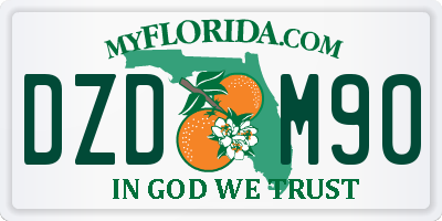 FL license plate DZDM90