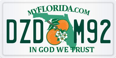 FL license plate DZDM92