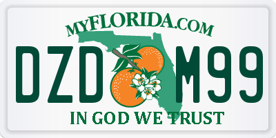FL license plate DZDM99