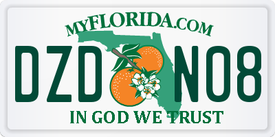 FL license plate DZDN08
