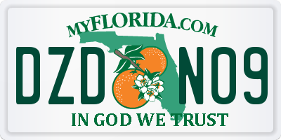 FL license plate DZDN09