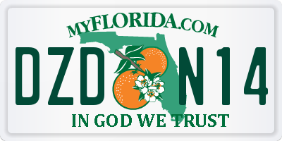 FL license plate DZDN14