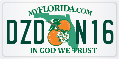 FL license plate DZDN16