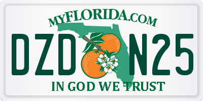 FL license plate DZDN25