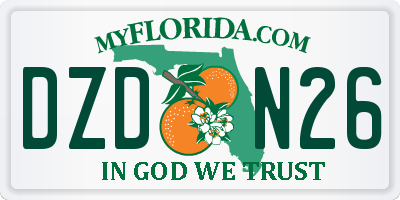 FL license plate DZDN26