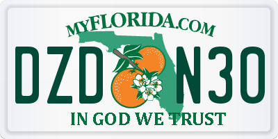 FL license plate DZDN30