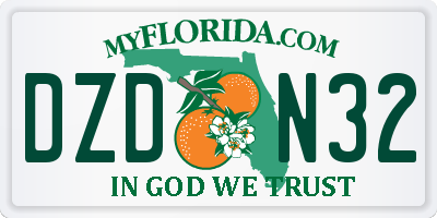 FL license plate DZDN32