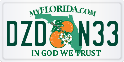 FL license plate DZDN33
