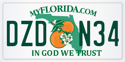 FL license plate DZDN34