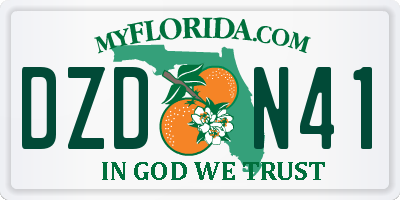 FL license plate DZDN41