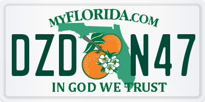 FL license plate DZDN47