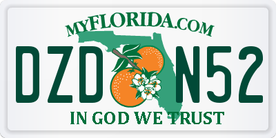 FL license plate DZDN52