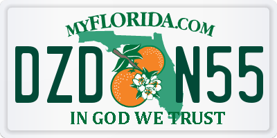 FL license plate DZDN55