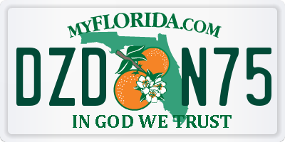 FL license plate DZDN75
