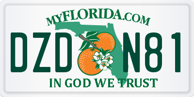 FL license plate DZDN81