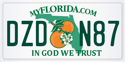 FL license plate DZDN87