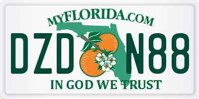 FL license plate DZDN88